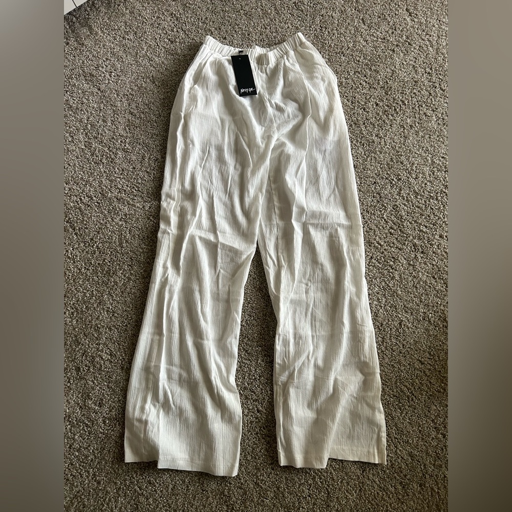 White cover up pants